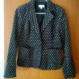 Isaac Mizrahni Grey velvet patterned cropped blazer size S